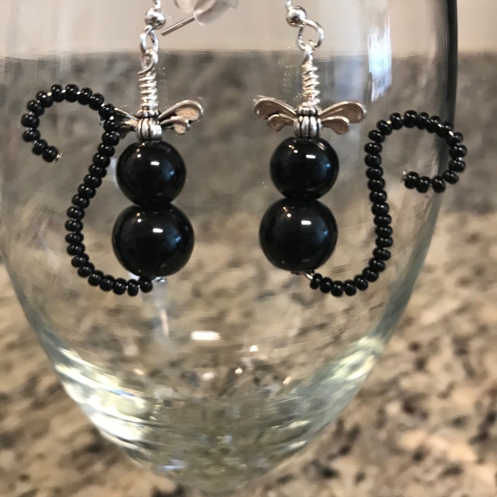 Black cat earrings